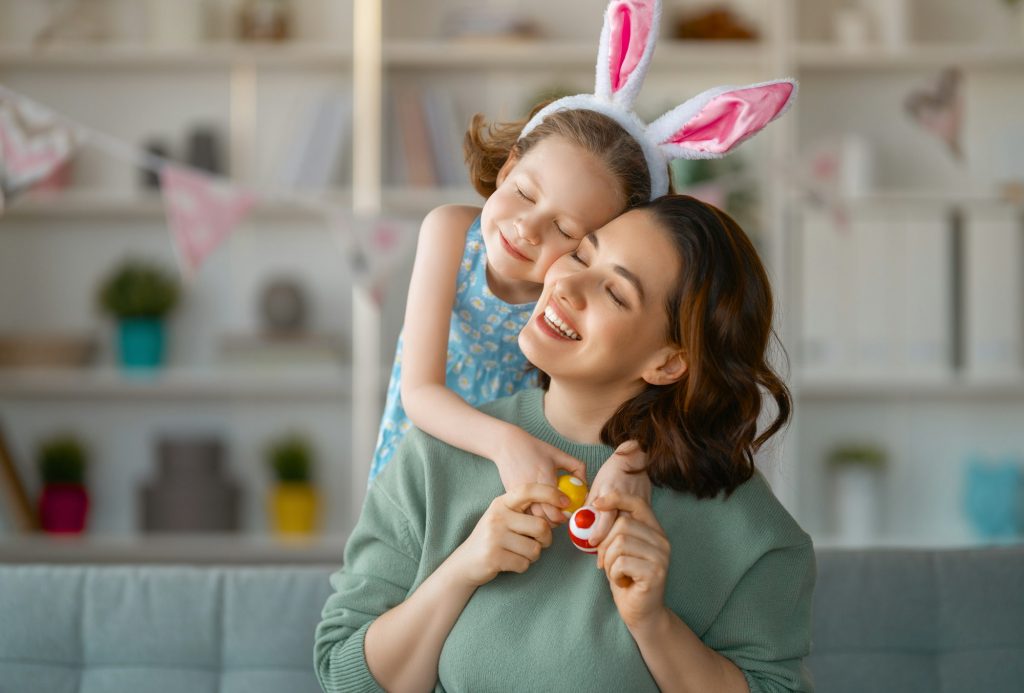 Family celebrating Easter